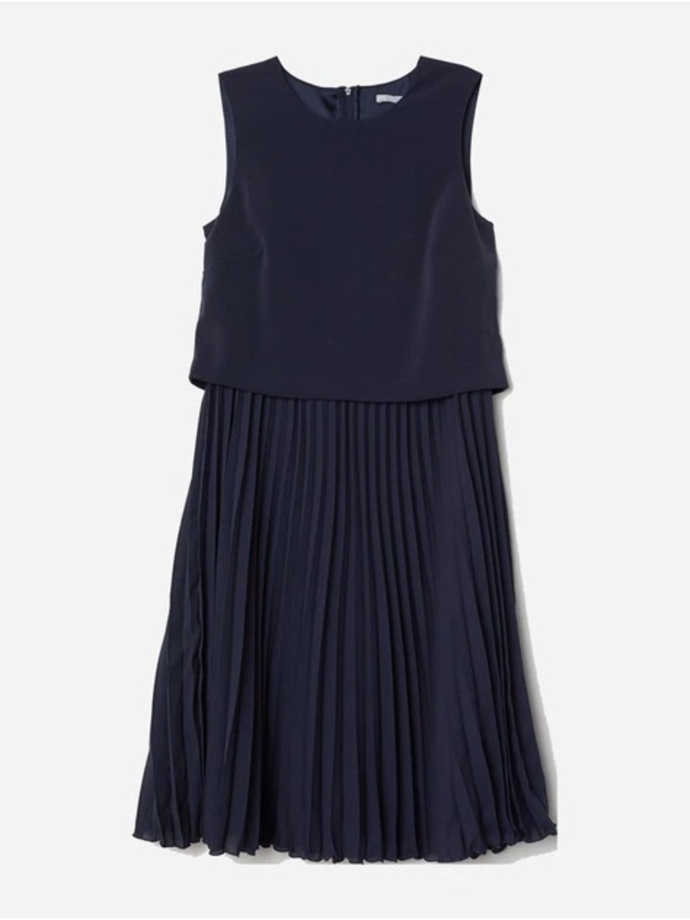 H&M Navy Blue Pleated Cape Top Dress